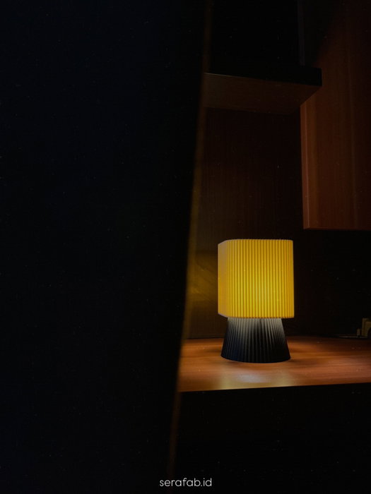 Solen Table Lamp glowing after dark